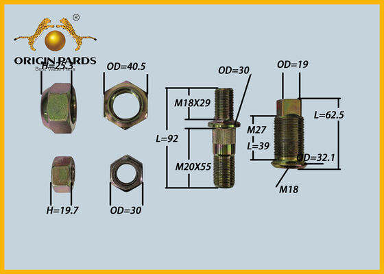 ORIGIN PARDS Wheel Bolt Kit 8970170432 Rear Axle Right 5 Holes Brake Drum Wheel Rim Fixed Isuzu NPR NMR Truck 4JJ1 4HG1 Engine